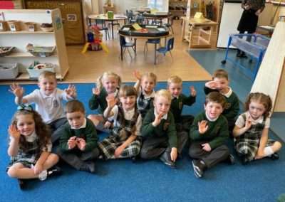 The start of a new school year and a special welcome to our new reception children who joined our school family today .
