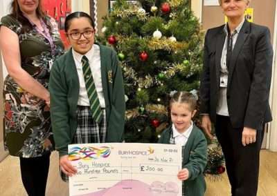 Rachel from Bury Hospice came to visit and to thank St Mary’s for raising £200 for them at our recent ‘Wear  Yellow’ non uniform day